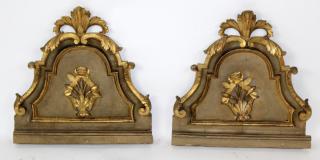 Appraisal: Pair of antique Italian gilt wood fragments A pair of