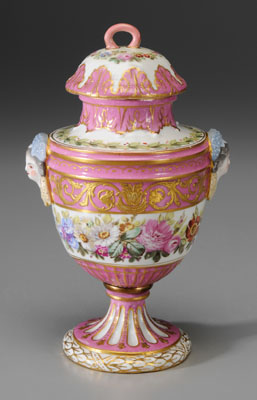 Appraisal: Fine Sevres Porcelain Lidded Jar French band of fine hand-painted