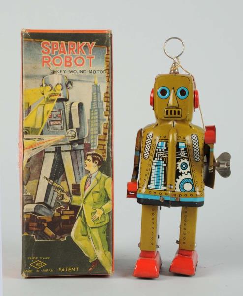 Appraisal: Japanese Tin Litho Wind - Up Sparky Robot O B