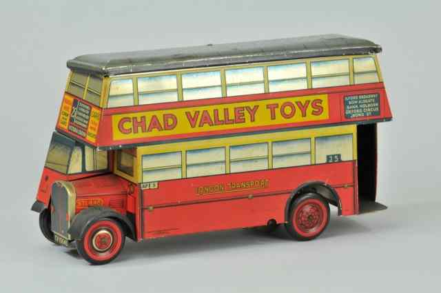 Appraisal: CHAD VALLEY TOYS BISCUIT BUS TIN Carr's Double Decker lithographed