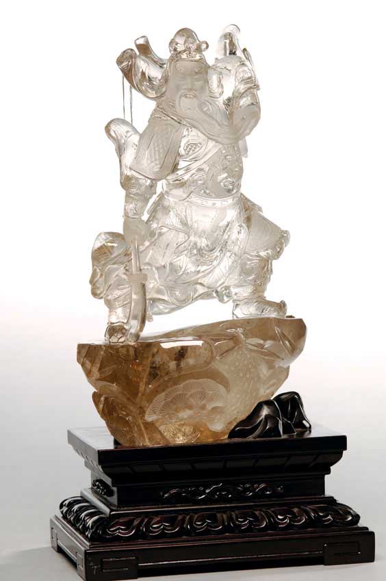 Appraisal: FINE ROCK CRYSTAL GUANDI Large and finely carved Chinese water