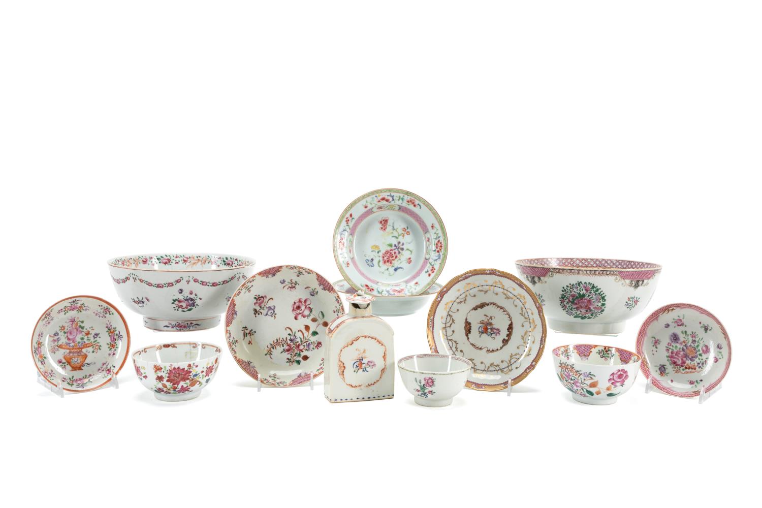 Appraisal: PCS CHINESE FAMILLE ROSE EXPORT PORCELAIN Twelve pieces of Chinese