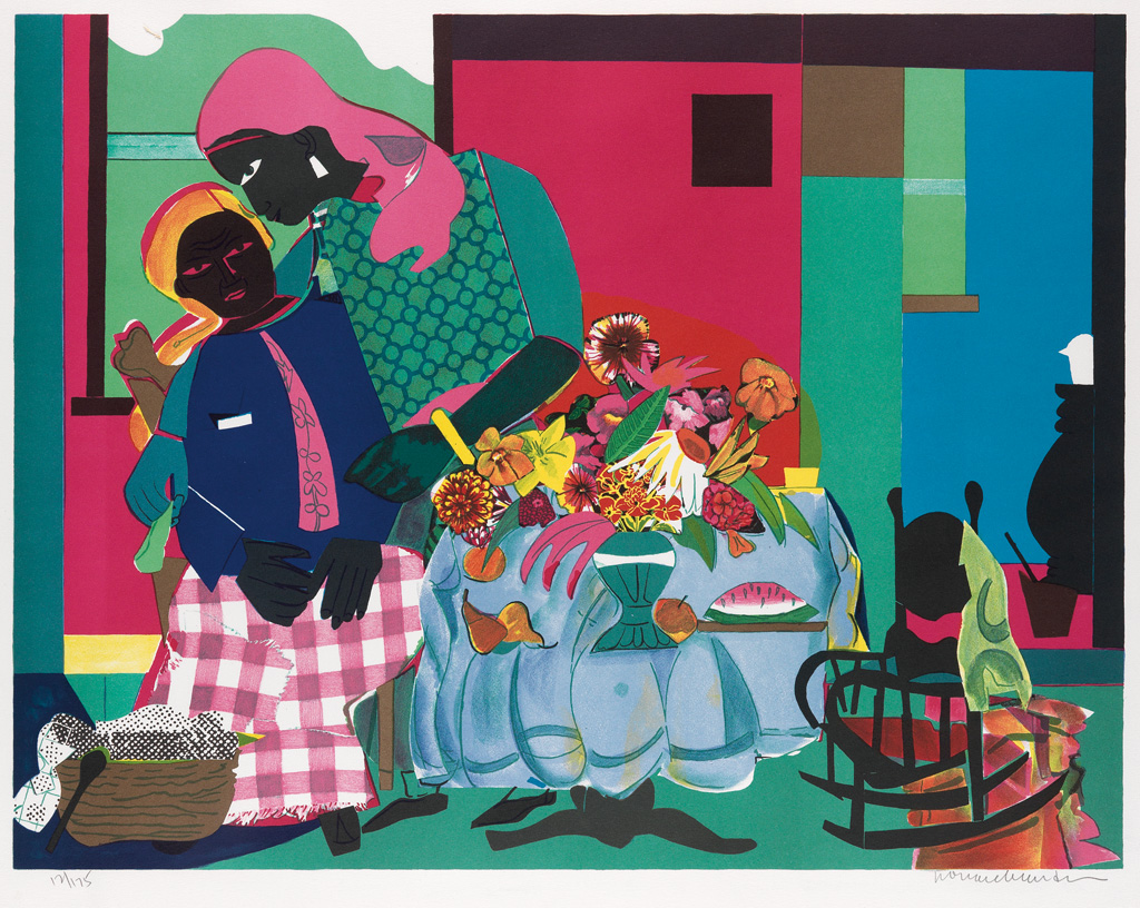 Appraisal: ROMARE BEARDEN - Morning Color lithograph on wove paper x