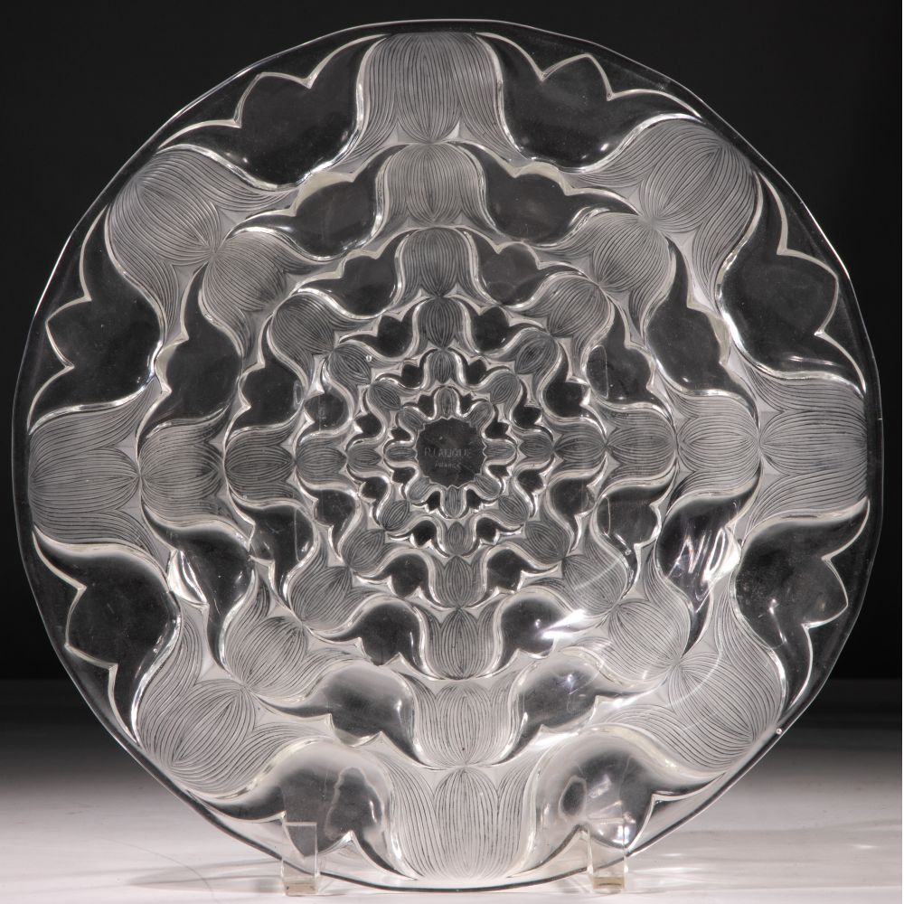 Appraisal: R LALIQUE CAMPANULES BOWLClear and frosted glass having a bellflower