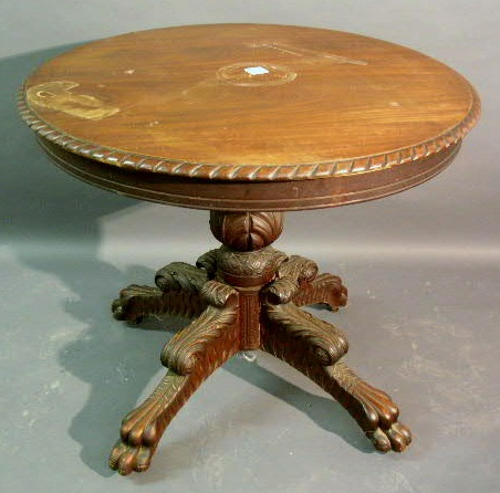 Appraisal: Empire mahogany occasional table h x d