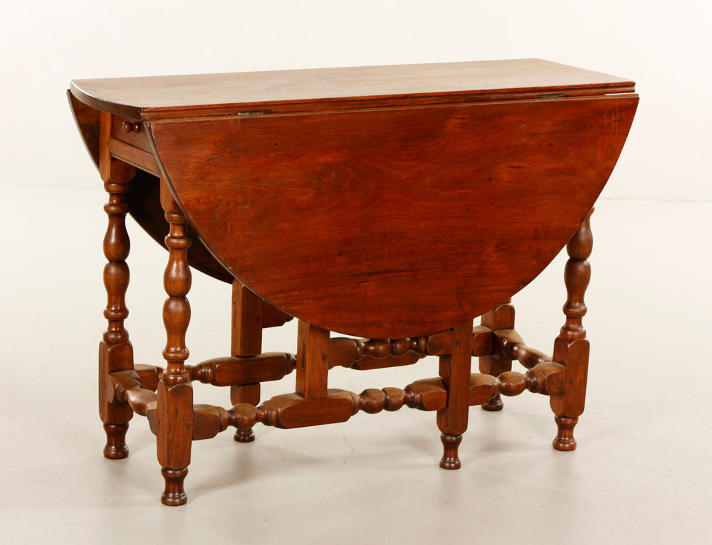 Appraisal: - William and Mary Walnut Table William and Mary gate