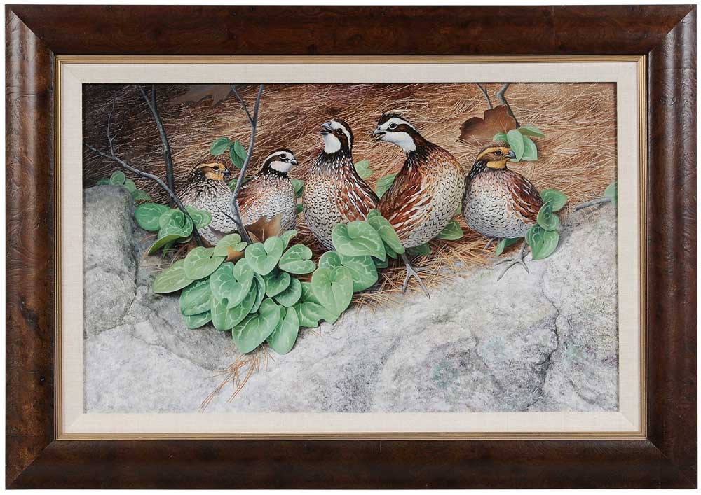 Appraisal: Bob Henley Virginia born A Covey of Quail signed lower