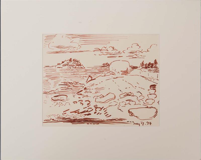 Appraisal: KARL SCHRAG - UNTITLED Ink on paper signed 'Karl Schrag'