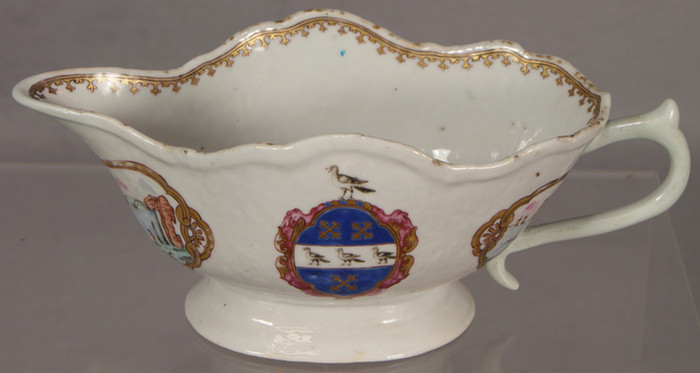 Appraisal: Chinese Export gravy boat Arms of Crosier see Howard volume