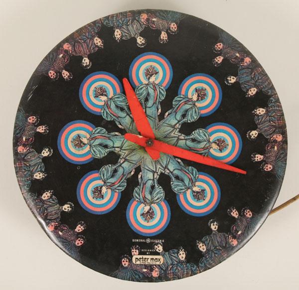 Appraisal: Vintage Peter Max lithograph G E clock dia Wear to