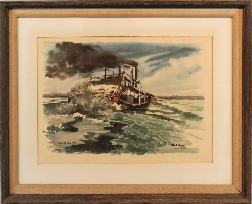 Appraisal: PAUL N NORTON AMERICAN - STEAMER LONE STAR Print x