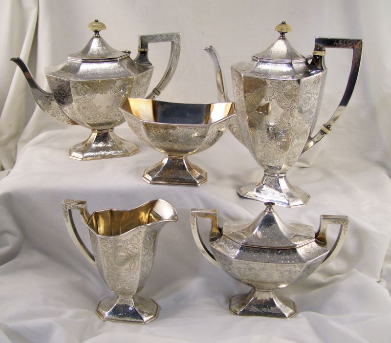 Appraisal: Barbour Silver Co Sterling Coffee Tea Service Set includes Tall