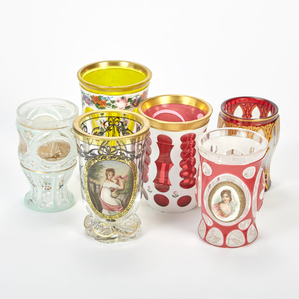 Appraisal: Group of Bohemian and Bohemian Style Glass Goblets Late th