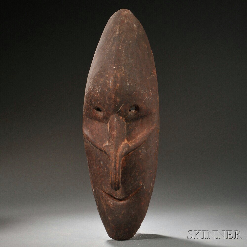 Appraisal: New Guinea Carved Wood Ancestral Mask Sepik River region stylized