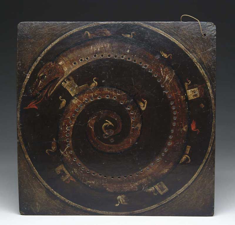 Appraisal: VERY RARE EARLY PAINTED GAME BOARD Board believed to be