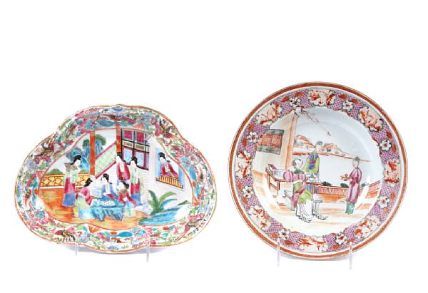 Appraisal: A group of Chinese porcelain articles comprising two plates a