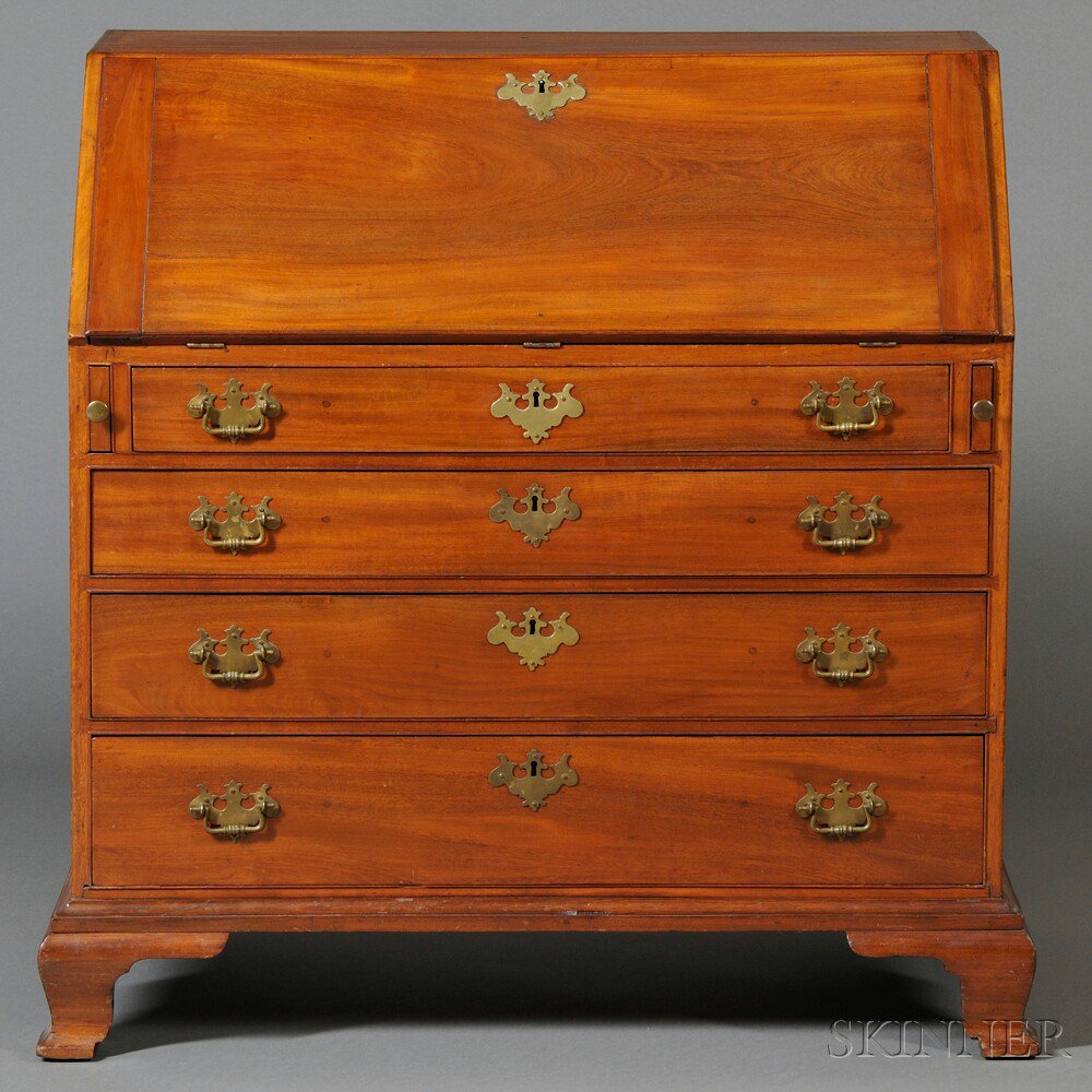 Appraisal: Chippendale Carved Mahogany Slant-lid Desk probably Massachusetts c - the