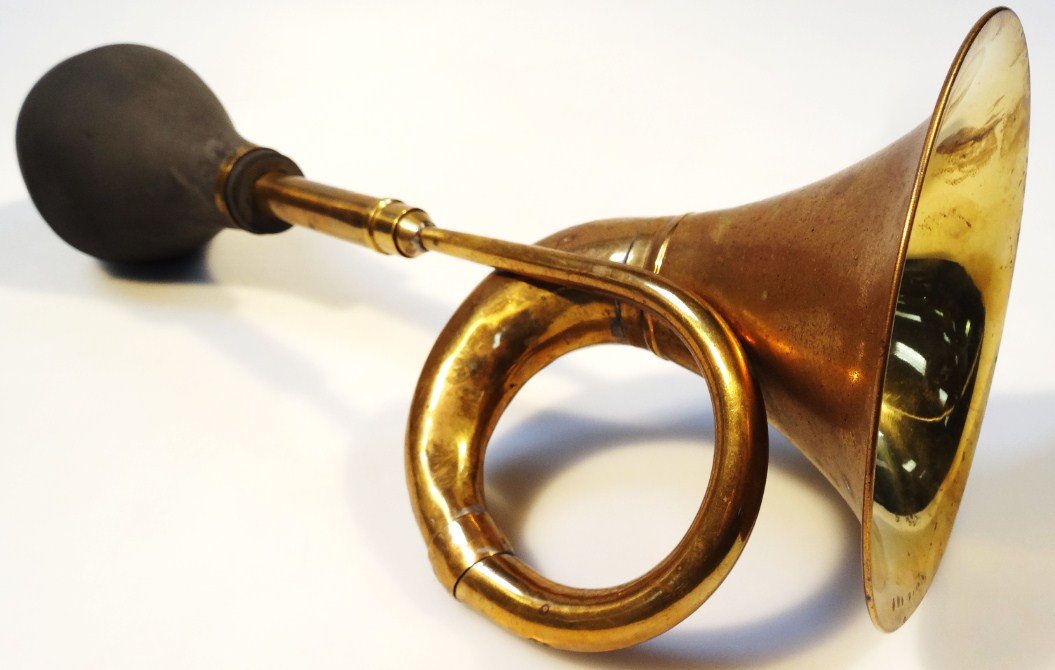 Appraisal: A 's style brass car horn with entwined body and