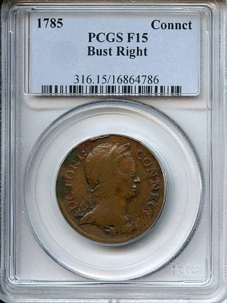 Appraisal: Connecticut Copper Bust Right Fine PCGS Miller -A High R