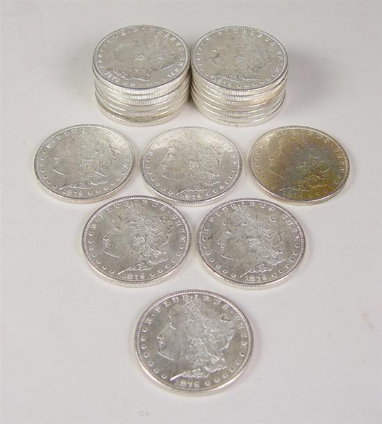 Appraisal: Roll of BU -S Morgan Dollars Grade range MS -