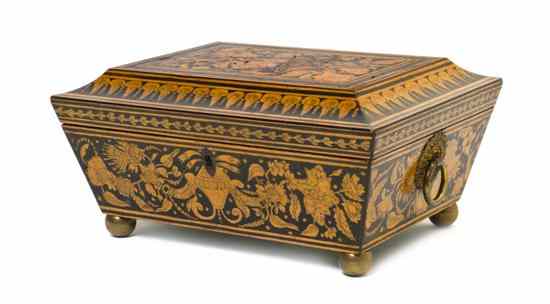 Appraisal: A Regency Penwork Table Casket having a hinged rectangular lid