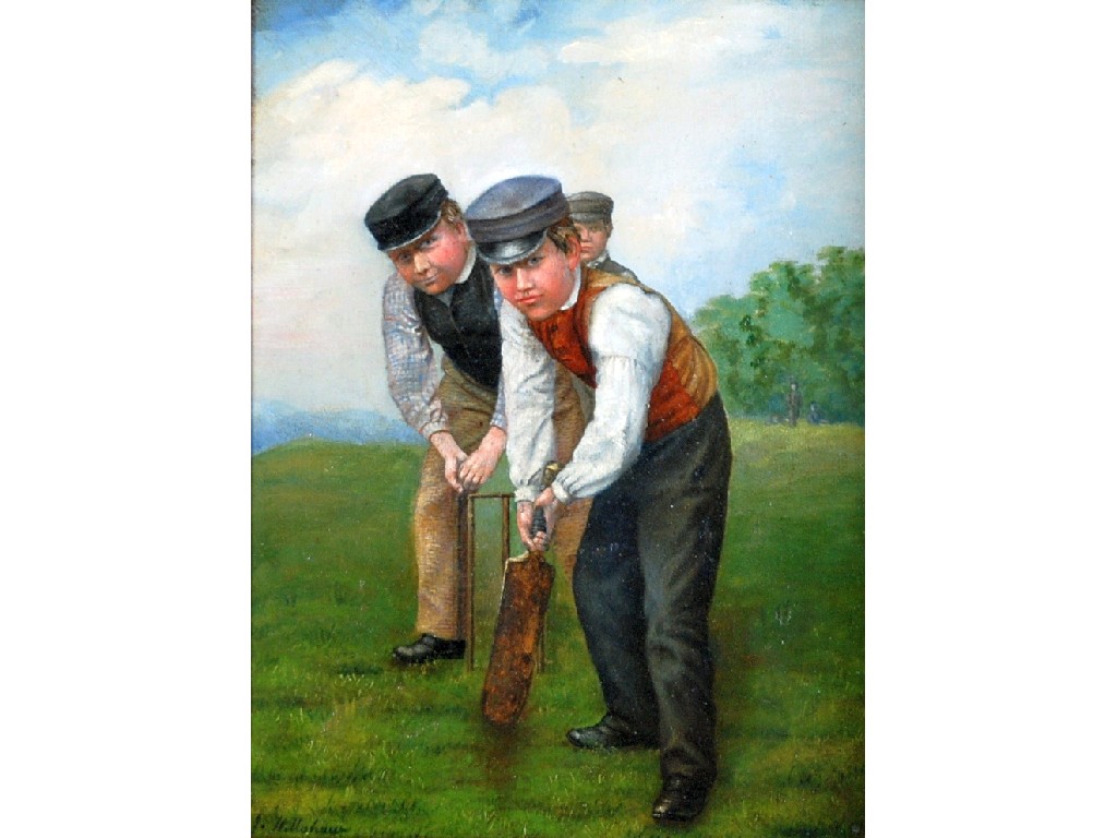 Appraisal: J WILLSHAW fl - OIL PAINTING ON CANVAS 'The School-boy