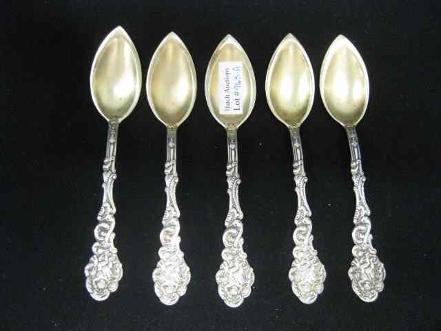 Appraisal: Gorham ''Versailles'' Sterling Citrus Spoons circa gold wash bowls excellent