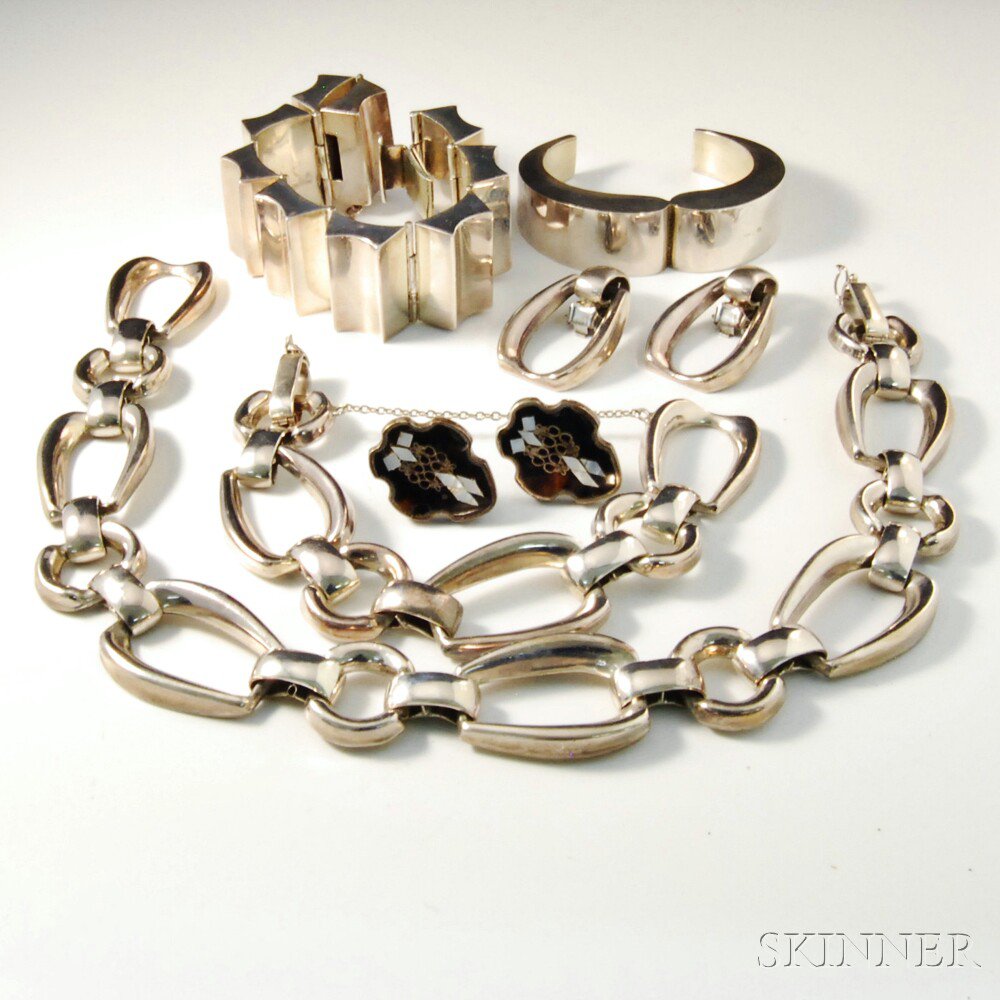 Appraisal: Group of Mexican Sterling Silver Jewelry including a suite of