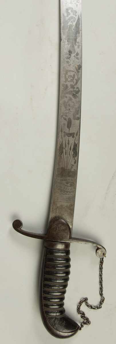 Appraisal: Engraved Revolutionary War Sword with Original Scabbard Cooper NY E