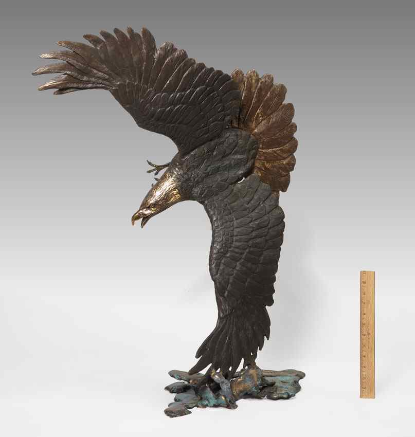 Appraisal: SEARS James American th Century Large bronze eagle from local