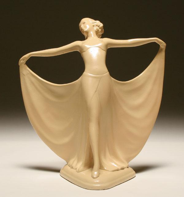 Appraisal: Hollywood glamour Art Deco female dancer figure of plaster composition