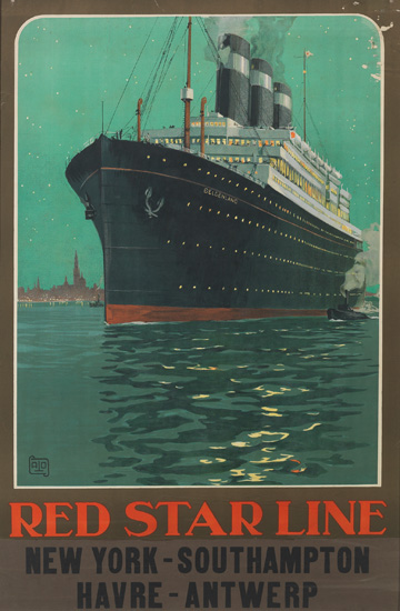 Appraisal: ALO CHARLES HALLO - RED STAR LINE BELGENLAND Circa x