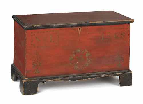 Appraisal: Soap Hollow miniature painted blanket chest dated and initialed SL