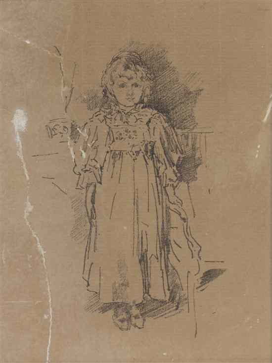 Appraisal: James Abbott McNeill Whistler American - Little Evelyn lithograph x