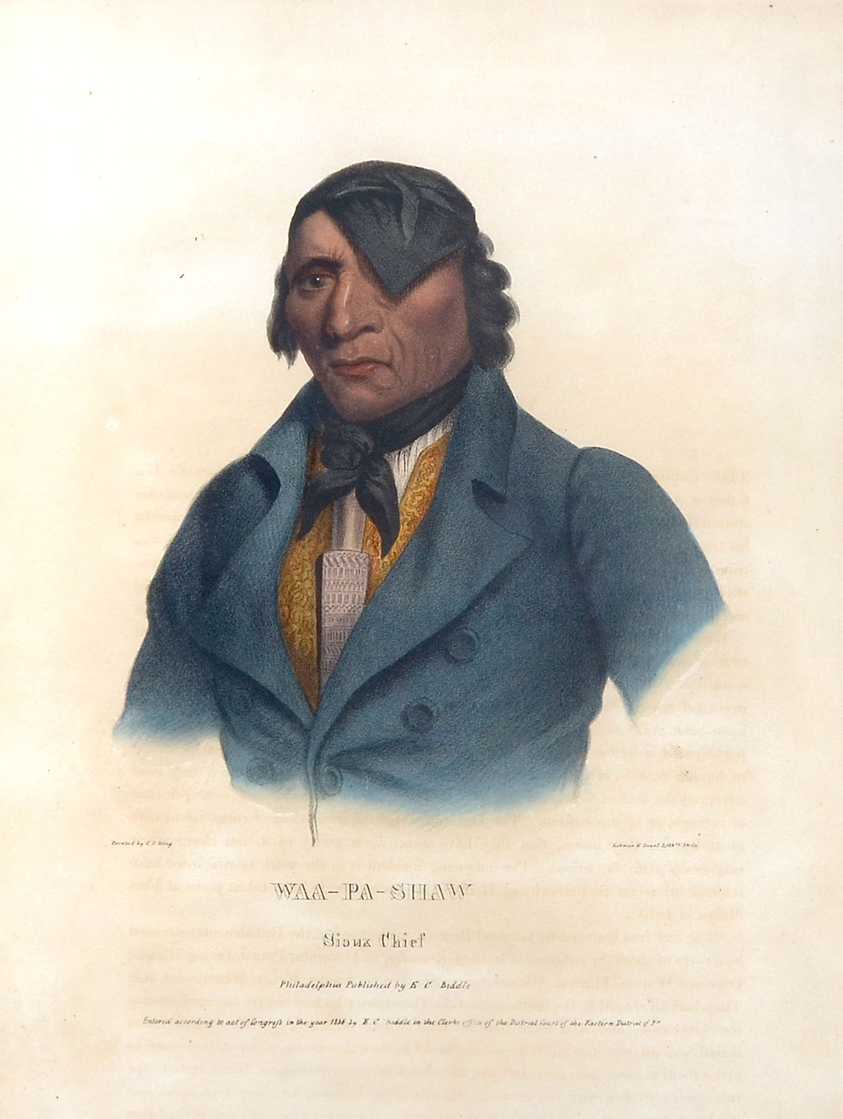 Appraisal: WAA-TA-SHAW SIOUX CHIEF LITHOGRAPH Published by Biddle sight size ''