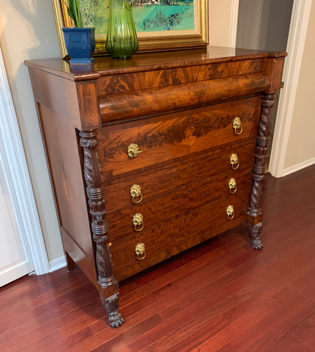 Appraisal: PERIOD TH CENTURY EMPIRE DRAWER CHEST Empire period chest having