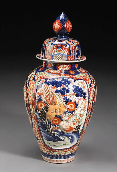 Appraisal: An Imari porcelain covered jar Early th Century Of inverted