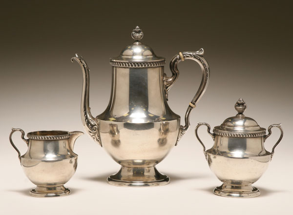 Appraisal: Poole Georgian sterling silver coffee service comprising of a coffee