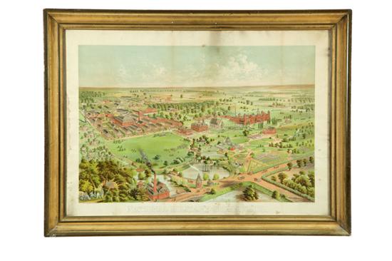 Appraisal: NATIONAL MILITARY HOME OHIO Chromolithograph late th century Birdseye view