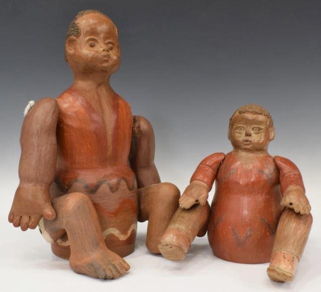 Appraisal: lot of Jointed pottery munecas dolls Honduras th c with