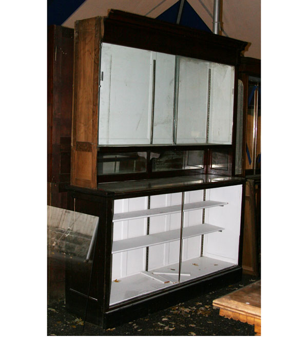 Appraisal: Drug store counter display cabinet with mirrored back and glass