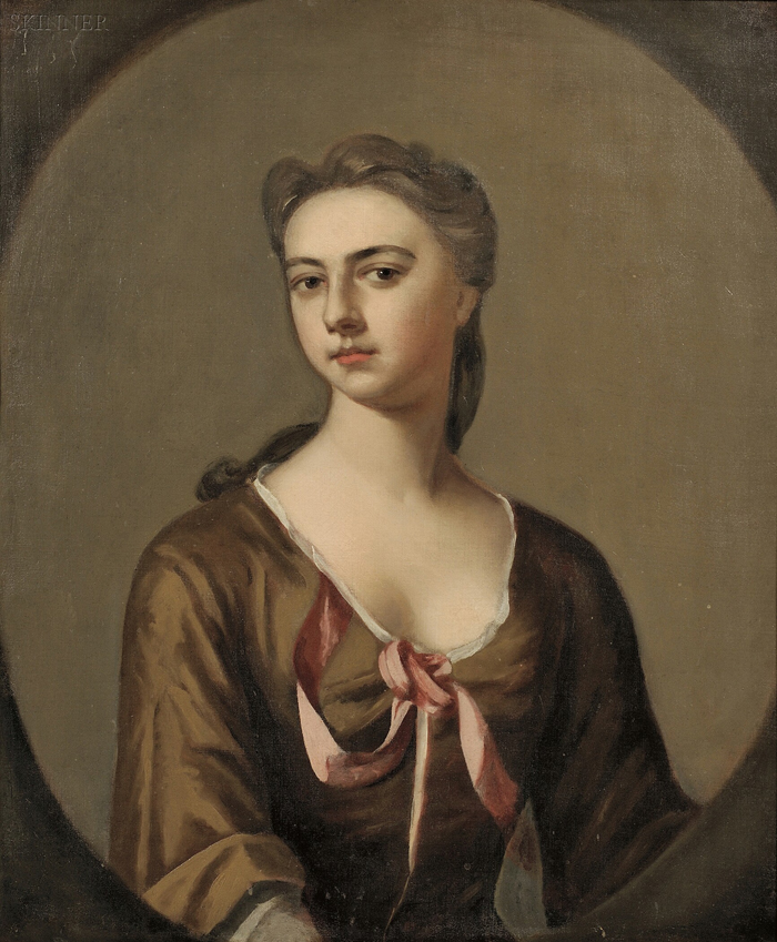 Appraisal: British School th Century The Rose Ribbon Portrait of a