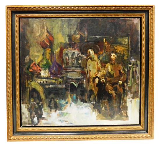 Appraisal: Ronny Bagdev th C oil on canvas depicting Russian dreamscape