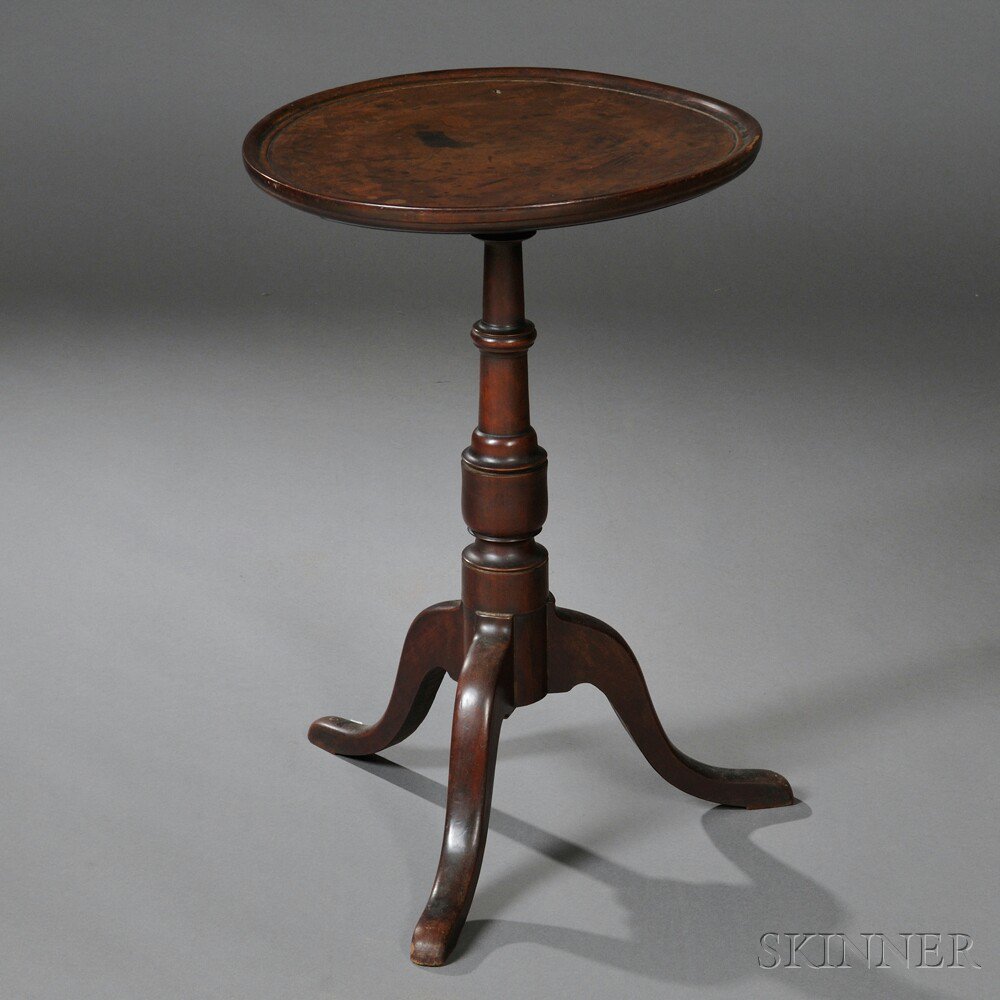 Appraisal: Queen Anne Walnut Dish-top Candlestand th century the circular top