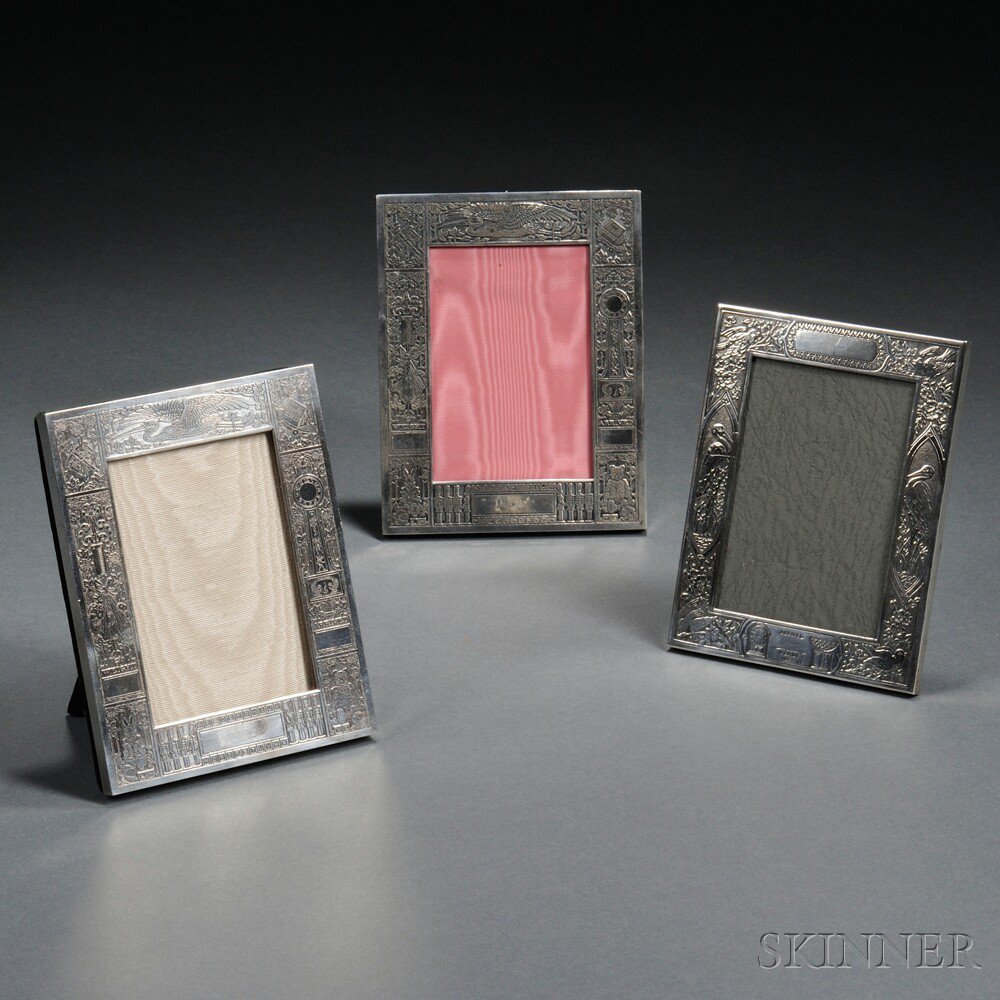 Appraisal: Three American Sterling Silver Children's Frames th century each with