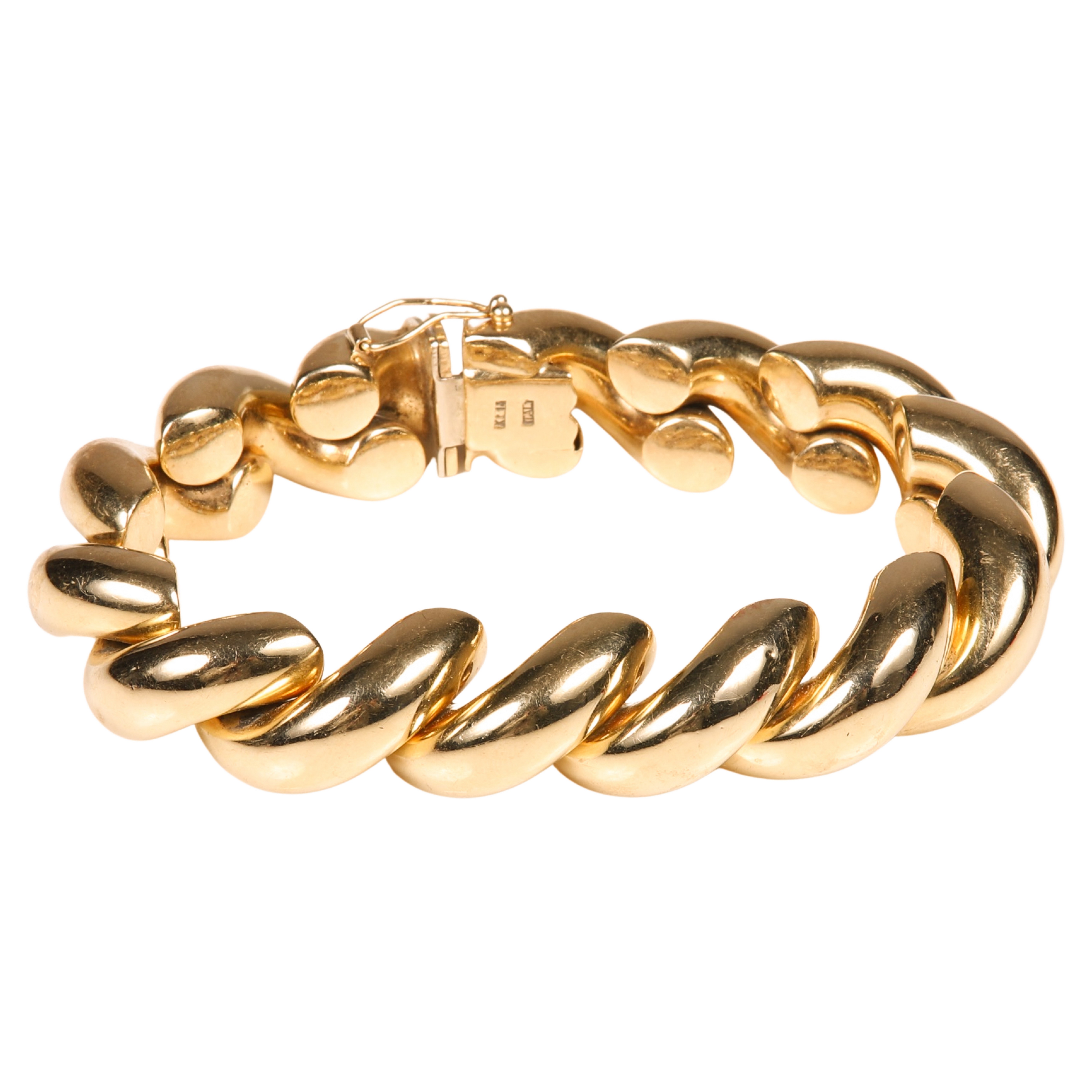 Appraisal: K Yellow gold Italian fancy link bracelet L th W