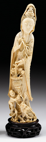 Appraisal: Large Chinese elephant ivory figural group late qing dynasty Of