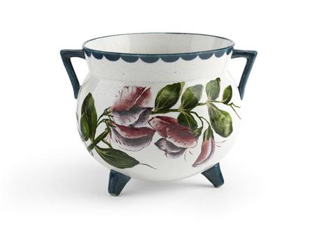 Appraisal: WEMYSS GYPSY FLOWER-POT EARLY TH CENTURY decorated with sweet peas