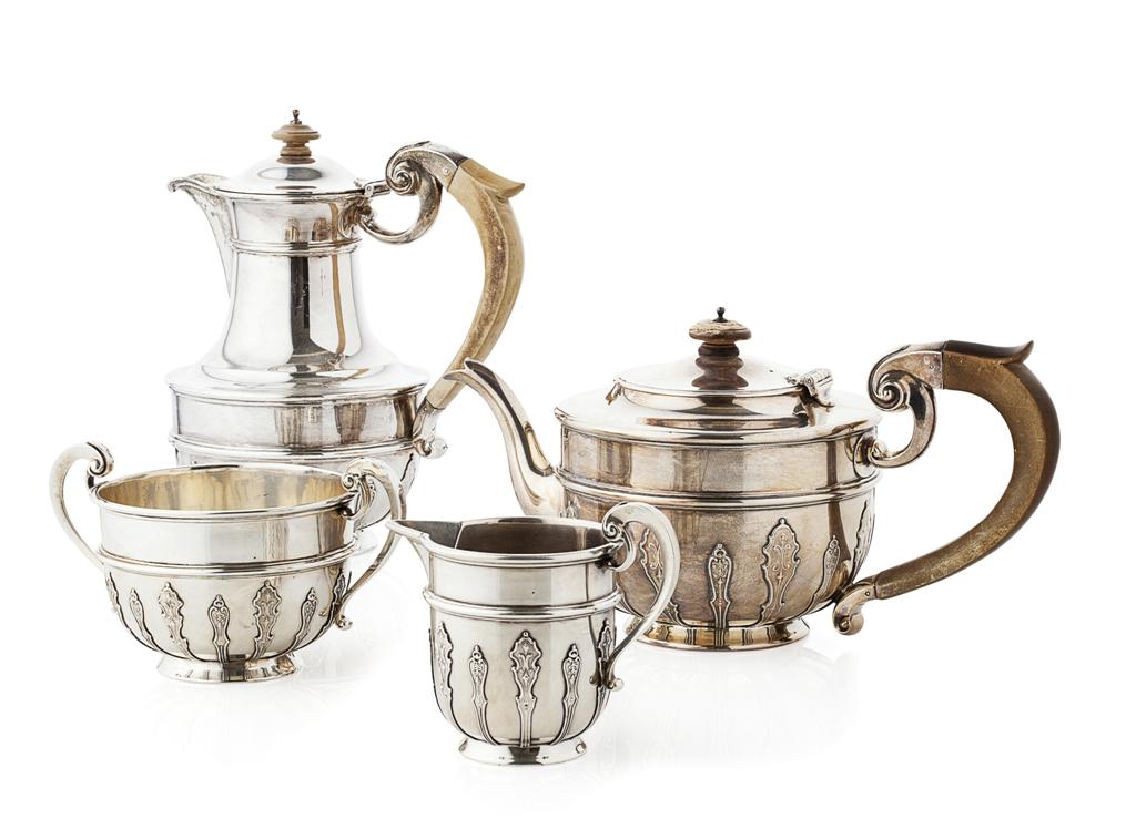 Appraisal: A four piece tea service London of squat circular form