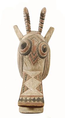 Appraisal: A Bobo antelope mask West Africa decorated in red black